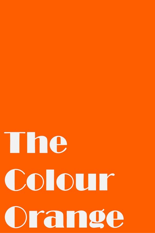 The Colour Orange - Movie Poster The Colour Orange - Movie Poster