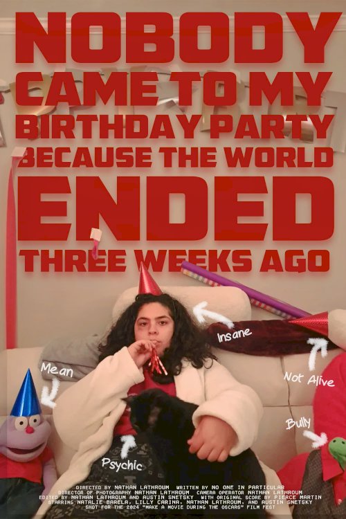 Nobody Came to My Birthday Party Because the World Ended Three Weeks Ago - Movie Poster Nobody Came to My Birthday Party Because the World Ended Three Weeks Ago - Movie Poster